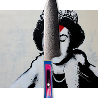The Urban Santoku - Koi Knives - Rainbow Side 1