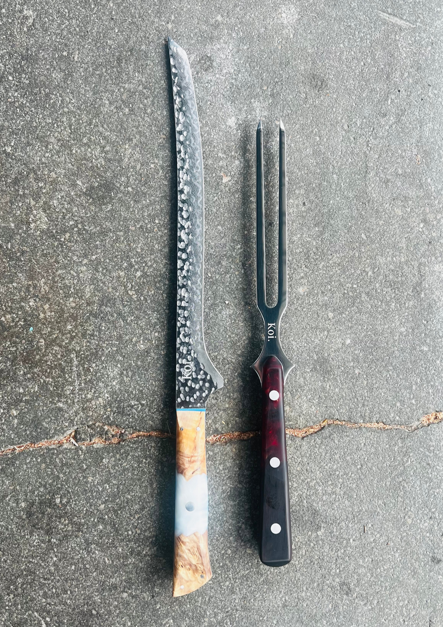 Hammered Carving Collection - Koi Knives