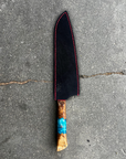 Chefs Knife | Damascus 67 | Teal (Blue) Handle