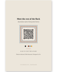 Back of the Australian Wood Duck art card with QR code