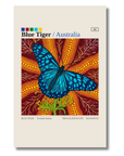 Blue Tiger butterfly art card by Koi Knives