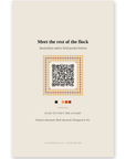 Back of the Pacific Gull art card with QR code