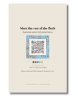 Back of the Southern Cassowary art card with QR code