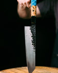 The Kiritsuke Knife - Turquoise Swirl Handle - Koi Knives