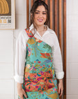 Canvas Aprons Designed by Local Artist - Foliage Green/Mandarin Orange - Koi Knives