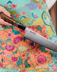 Canvas Aprons Designed by Local Artist - Foliage Green/Mandarin Orange - Koi Knives