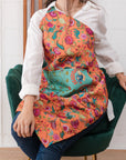 Canvas Aprons Designed by Local Artist - Mandarin Orange/Foliage Green - Koi Knives