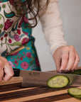 Canvas Aprons Designed by Local Artist - Jade Green/Shell White - Koi Knives