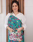 Canvas Aprons Designed by Local Artist - Jade Green/Shell White - Koi Knives