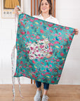 Canvas Aprons Designed by Local Artist - Jade Green/Shell White - Koi Knives