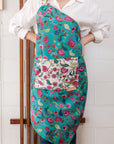 Canvas Aprons Designed by Local Artist - Jade Green/Shell White - Koi Knives