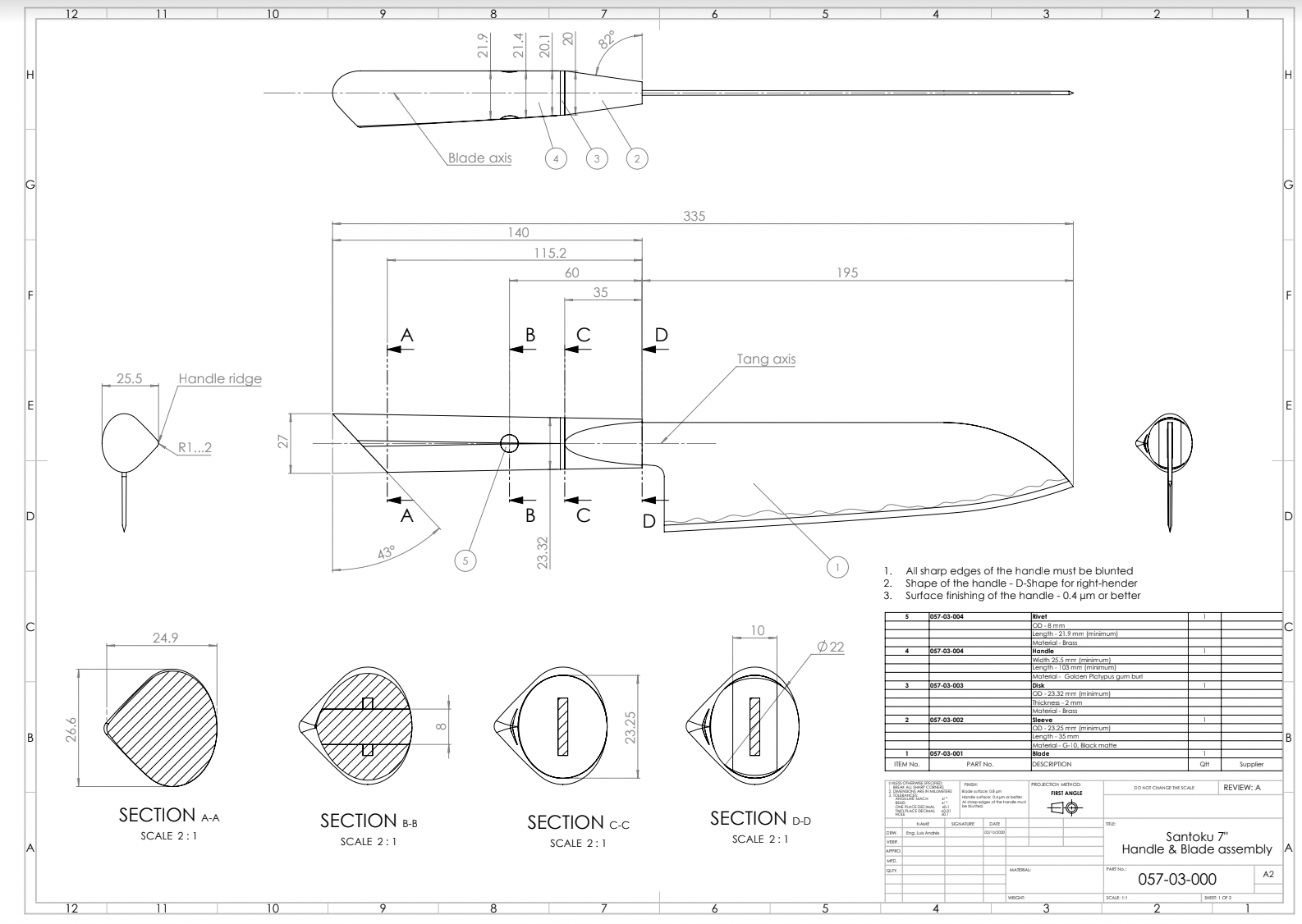 Santoku Knife Specifics