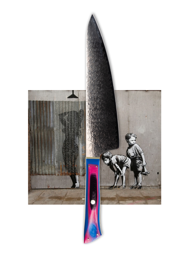 The Urban Gyuto (All Purpose) - Koi Knives - Rainbow Side 2