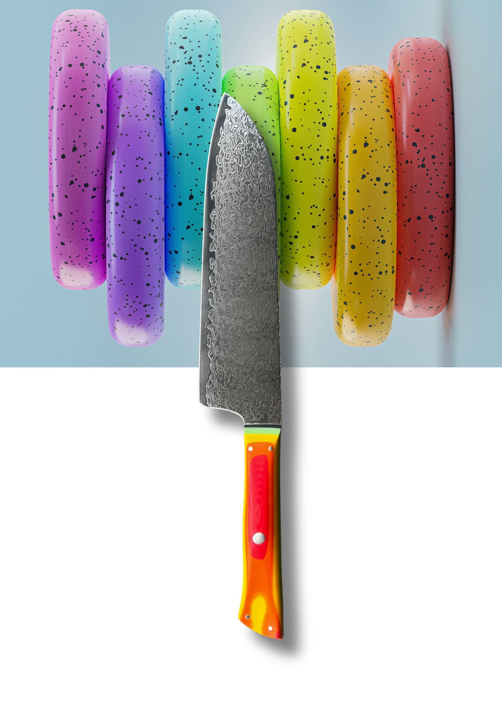 Santoku Multi-Purpose Knife | "Three Virtues" | Rainbow Collection