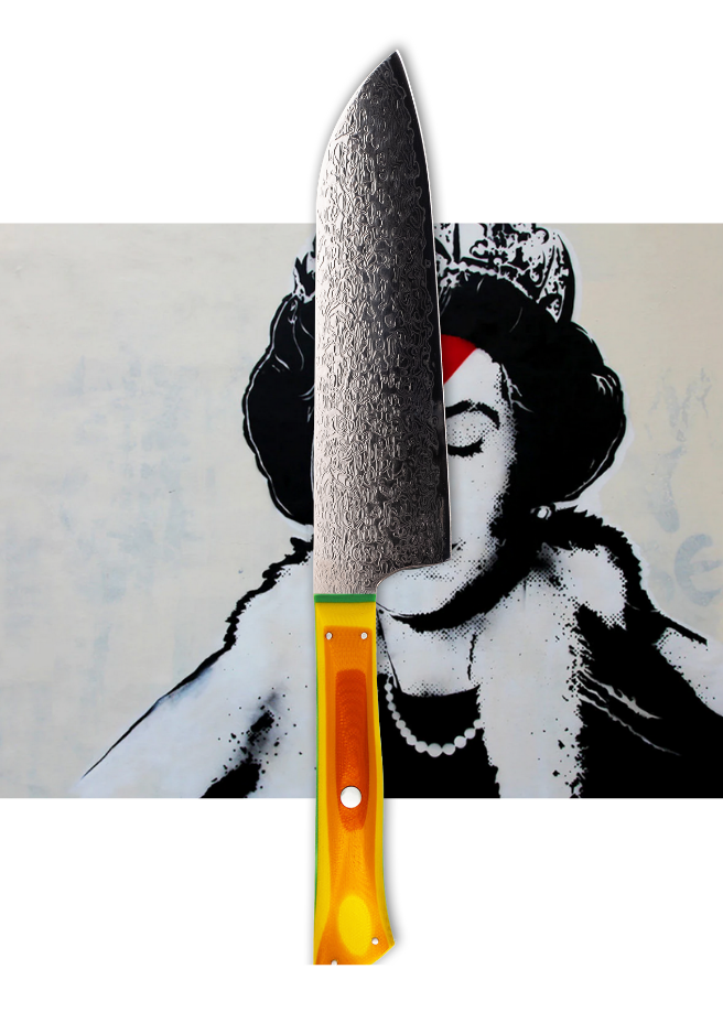 The Urban Santoku - Koi Knives - Rainbow Side 2
