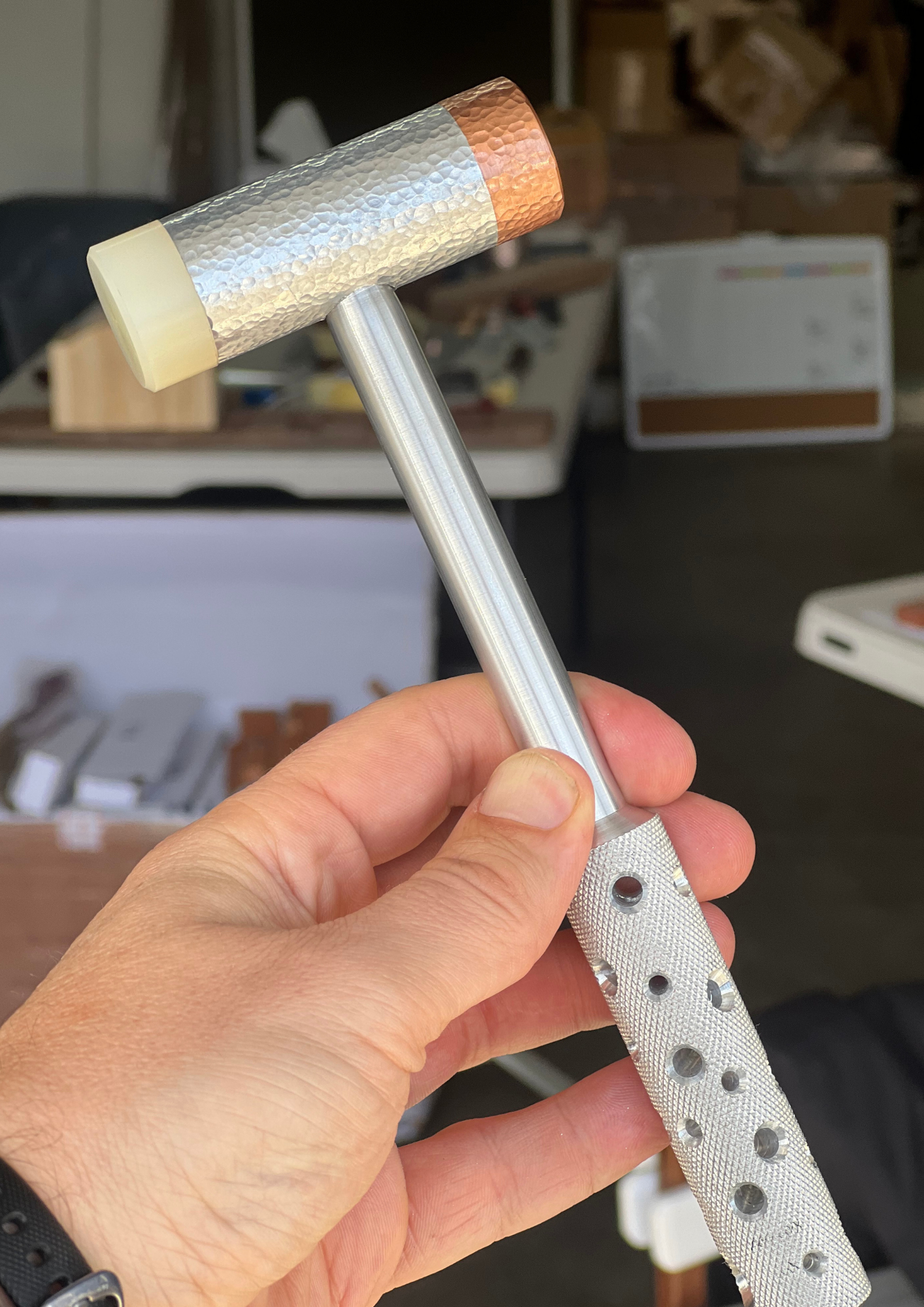 The Hammered Hammer | Copper &amp; Resin Ends - Koi Knives