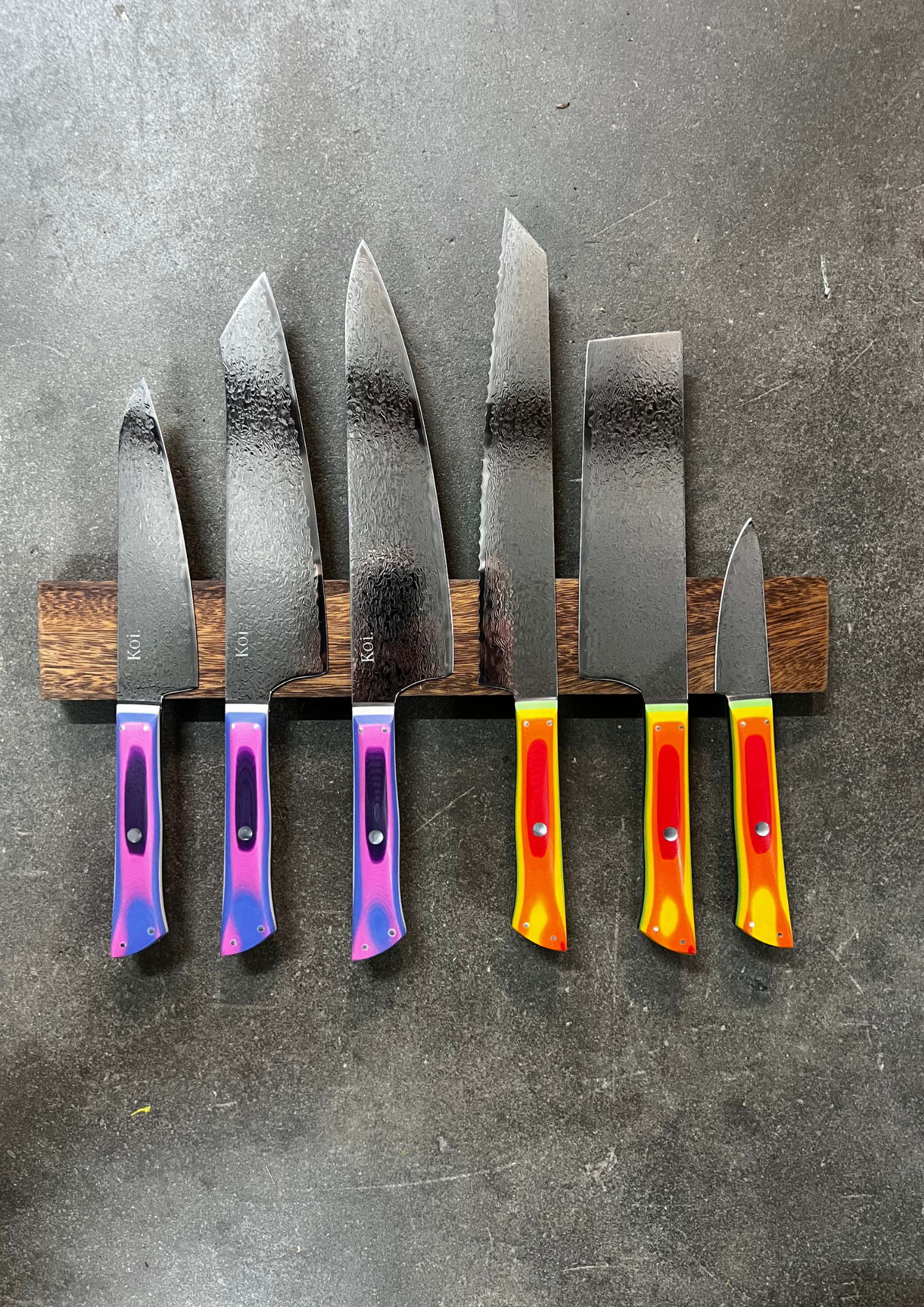 6 Knife Starter Set | &quot;Allrounders&quot; | Rainbow Collection - Koi Knives