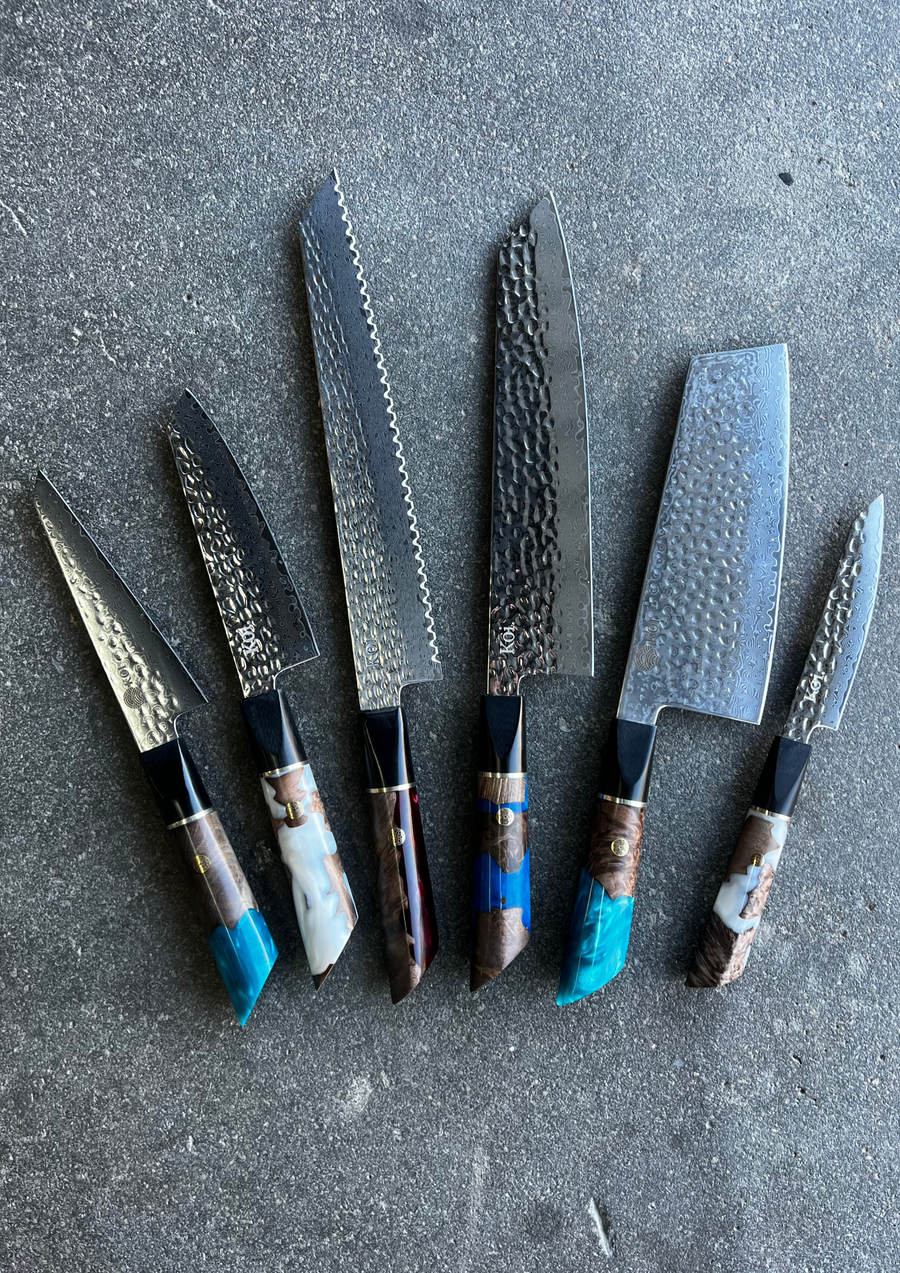 K-Tip Knife Complete Ripple Collection (6 Knives) - Koi Knives