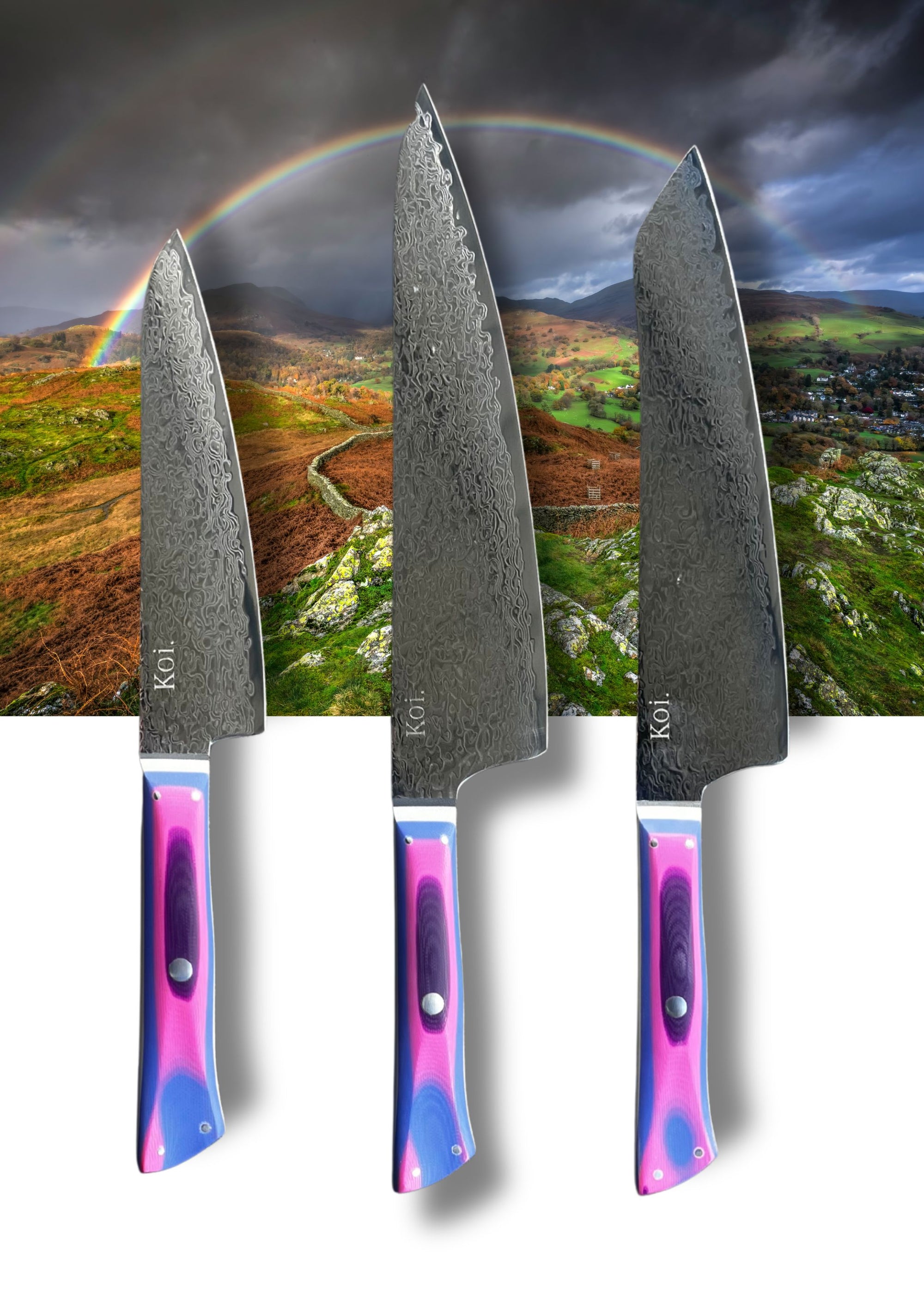 3 Knife "All-Purpose" Starter Set | Rainbow Collection