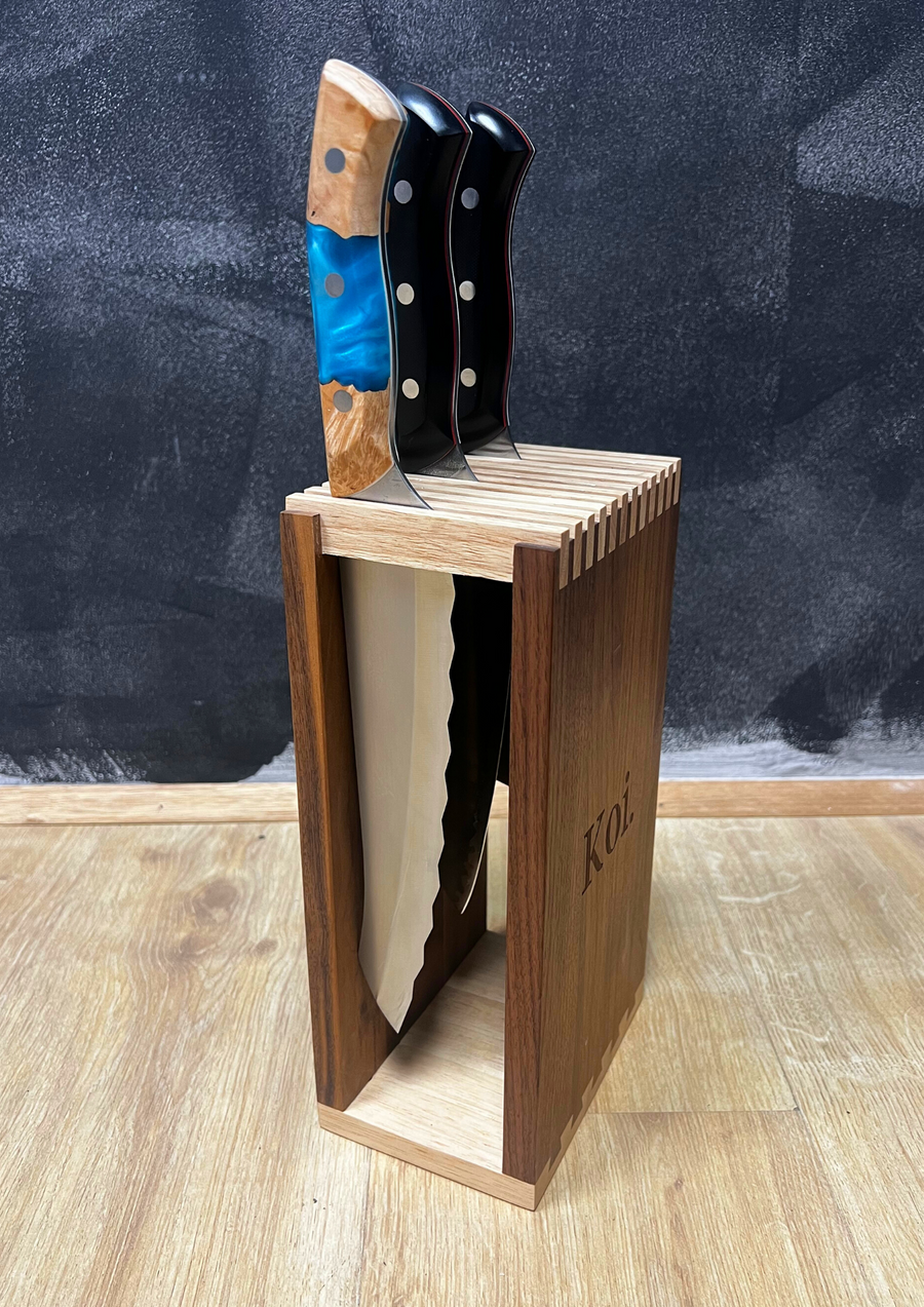 3 Piece Collection & Knife "Box" Rack - Koi Knives