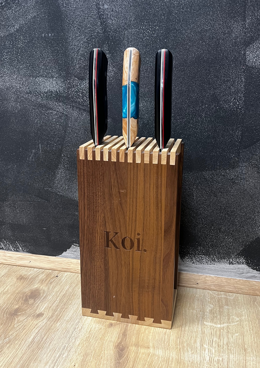 3 Piece Collection & Knife "Box" Rack - Koi Knives