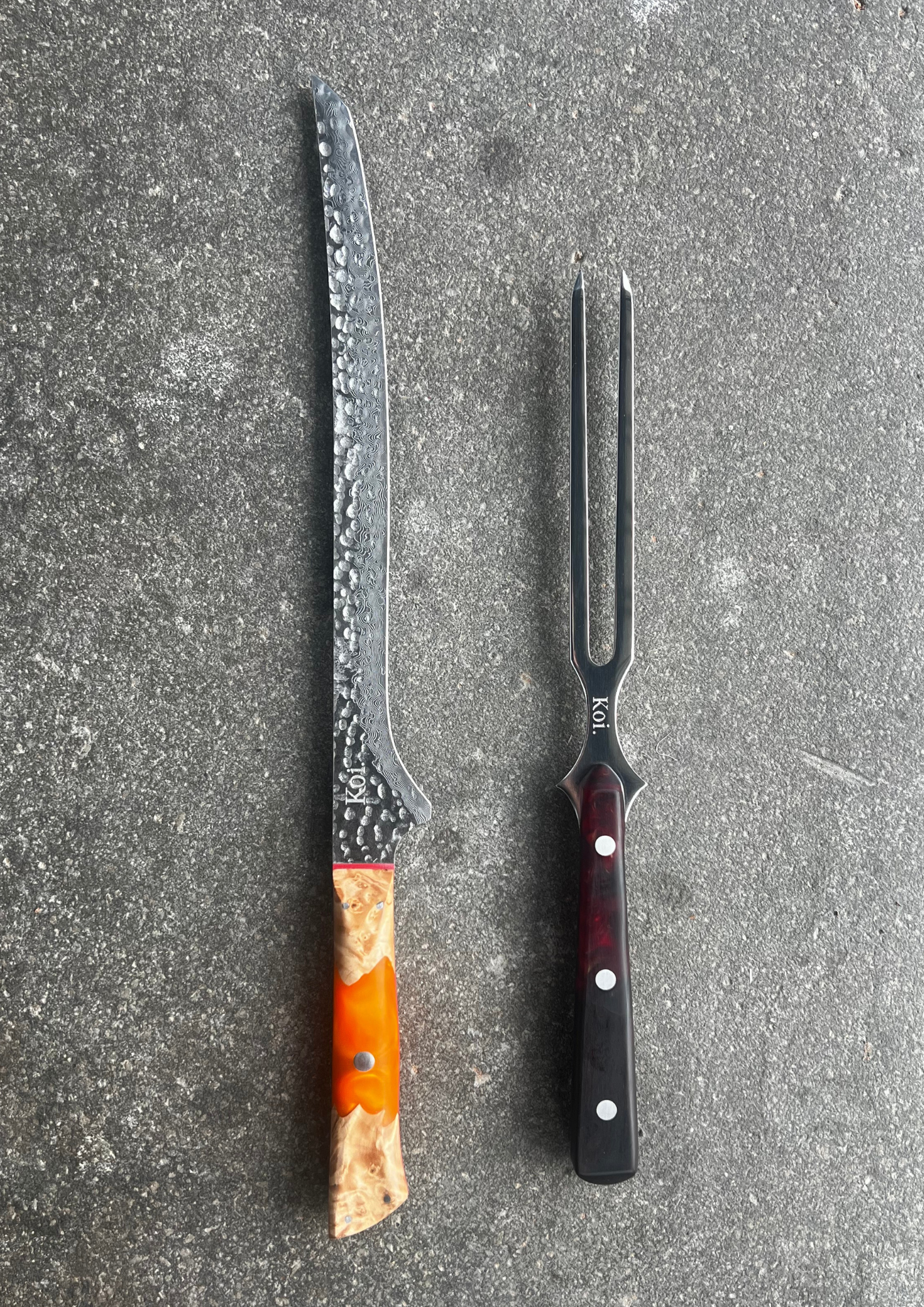 Hammered Carving Collection - Koi Knives