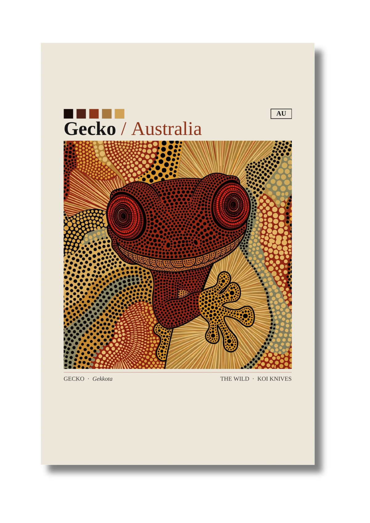 Gecko art card by Koi Knives