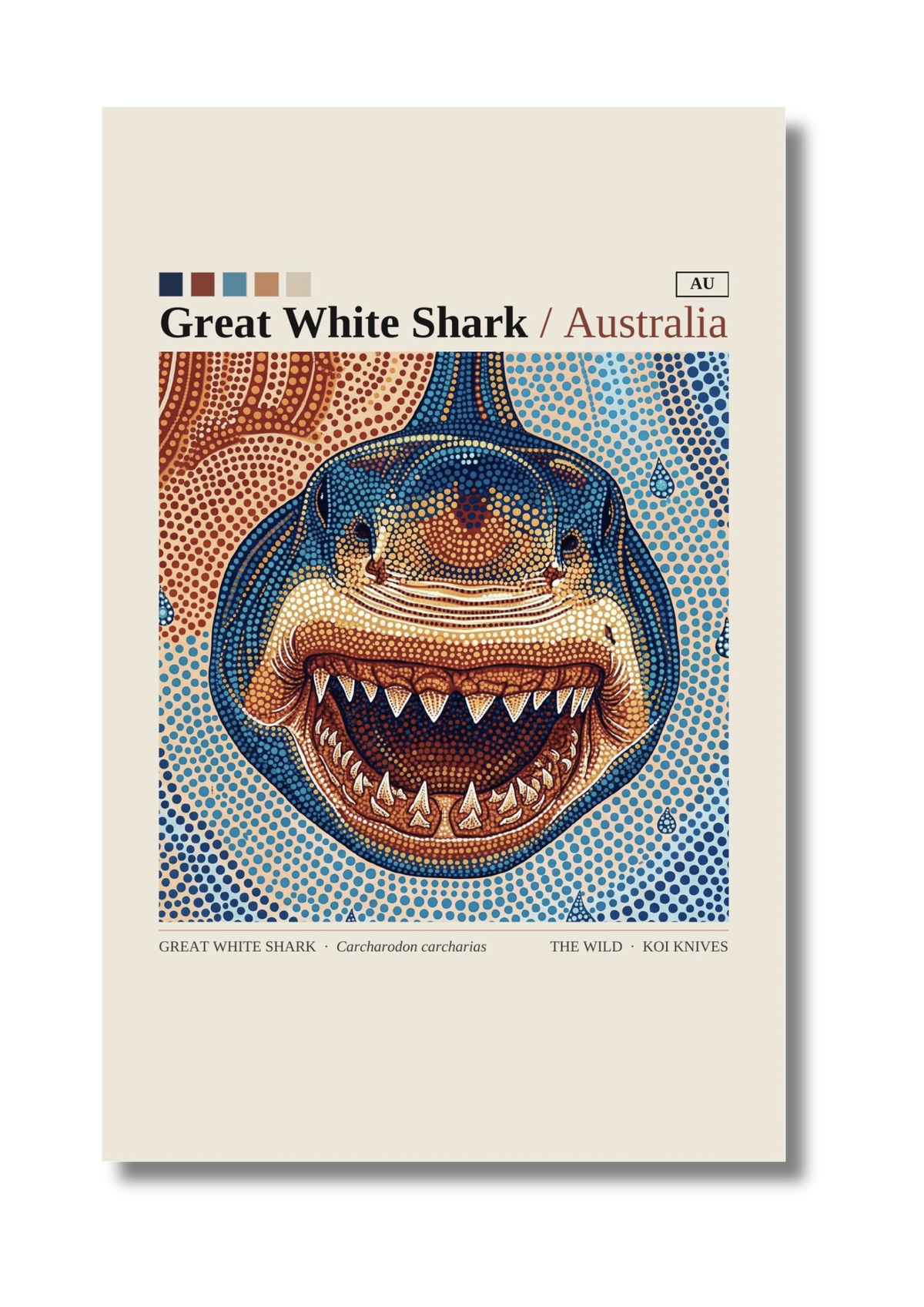 Great White Shark art card by Koi Knives