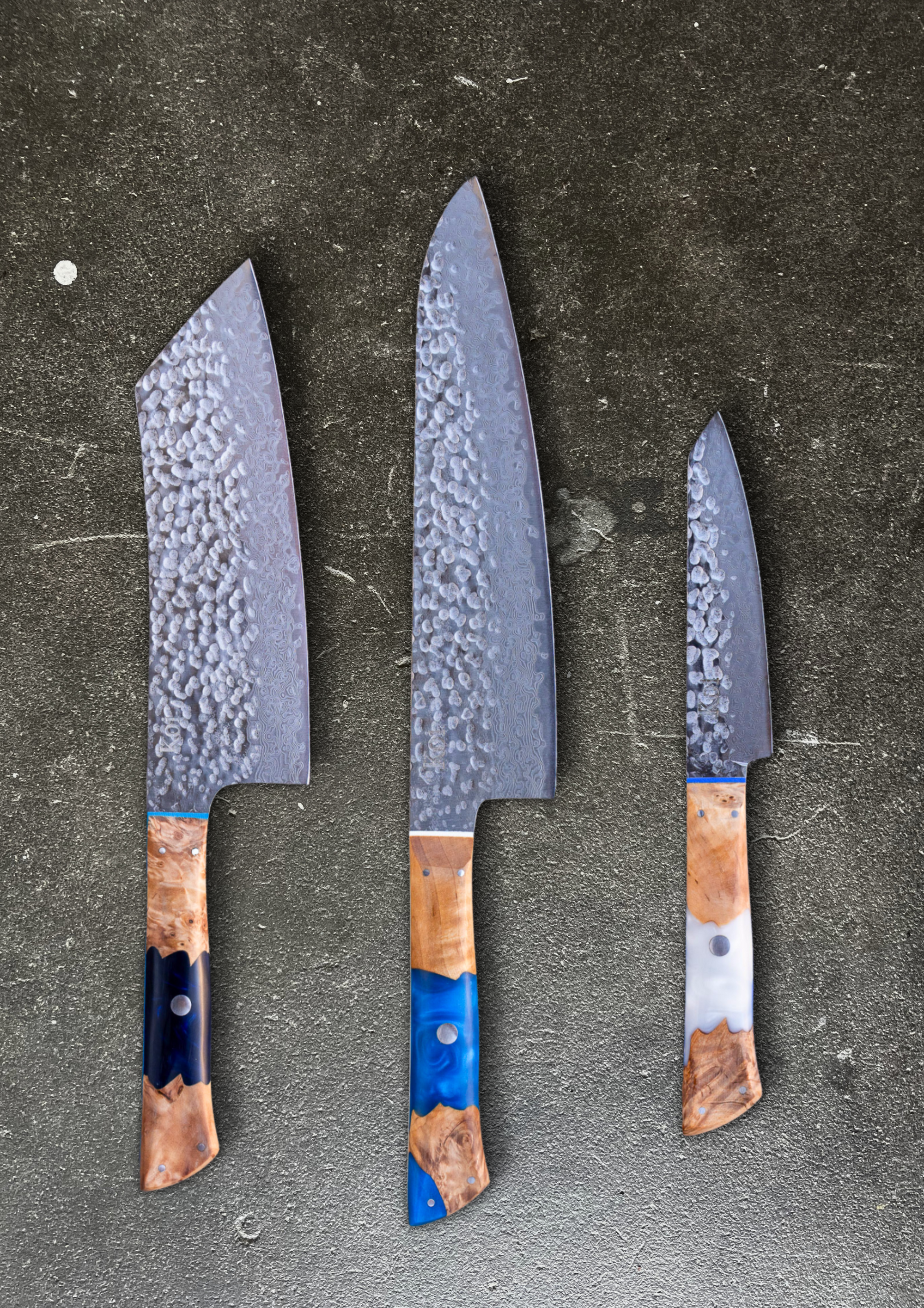 3 Piece Hammered Starter Kit - Koi Knives