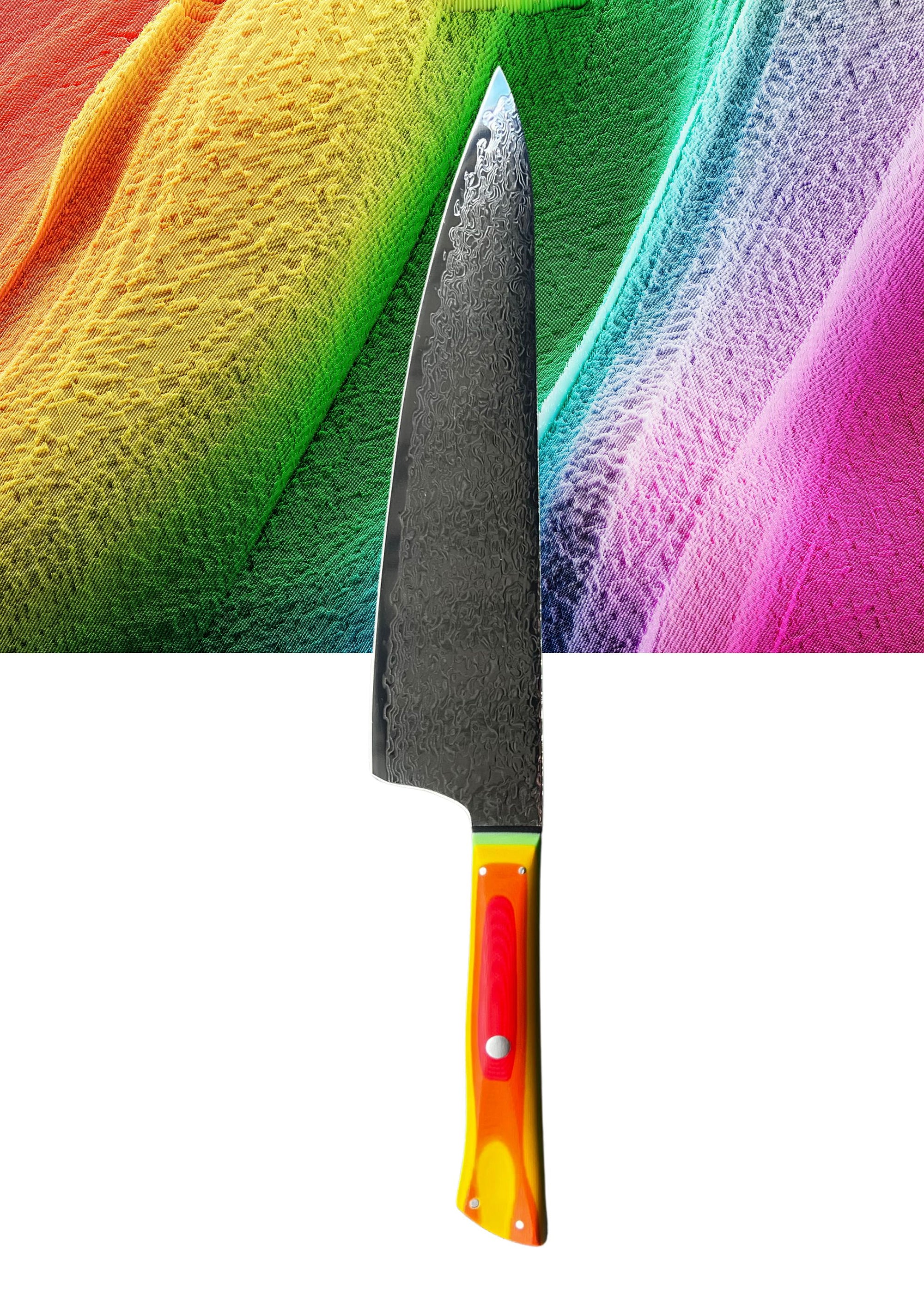 Large Chef's Knife | "Western Profile" | Rainbow Collection
