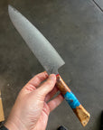 Chefs Knife | Damasus 67 | Teal (Blue) Handle - Koi Knives
