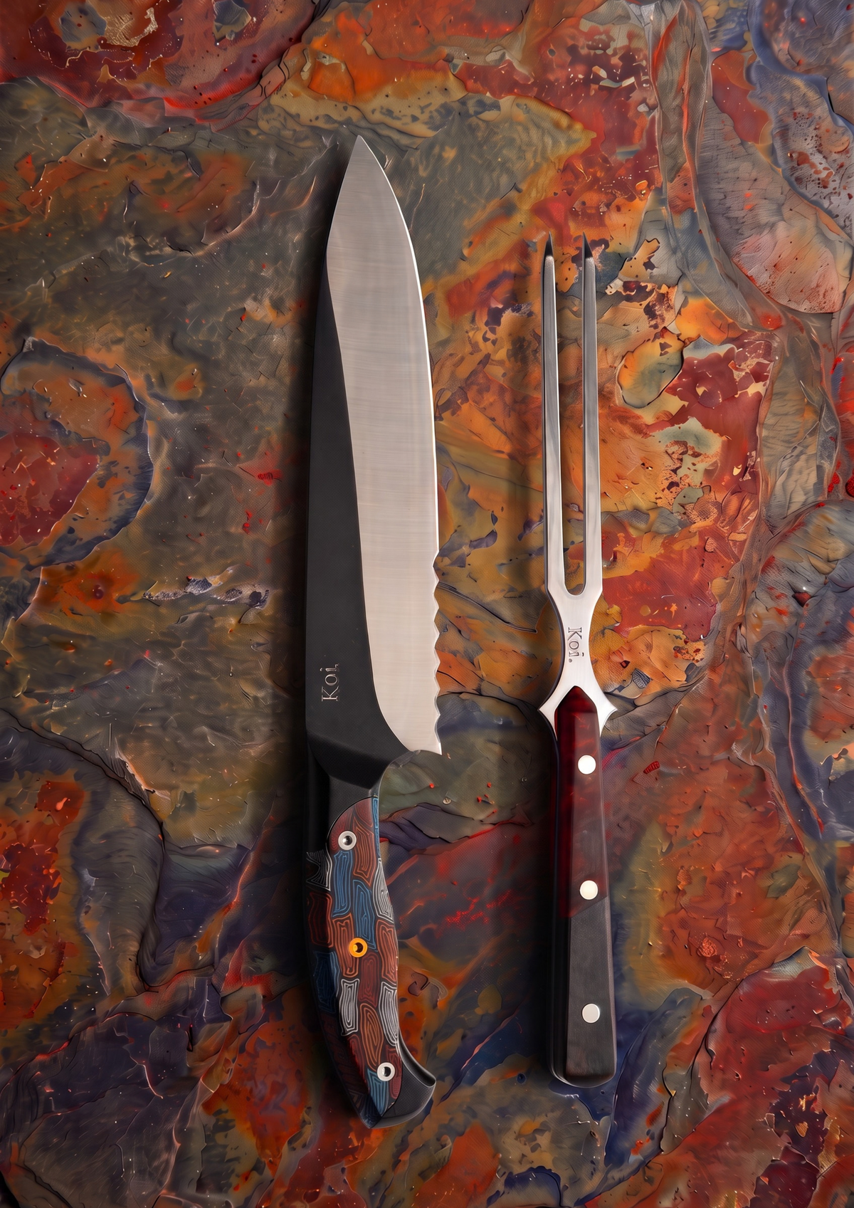 The Mixed "King of the BBQ" Knife &amp; Echidna Fork