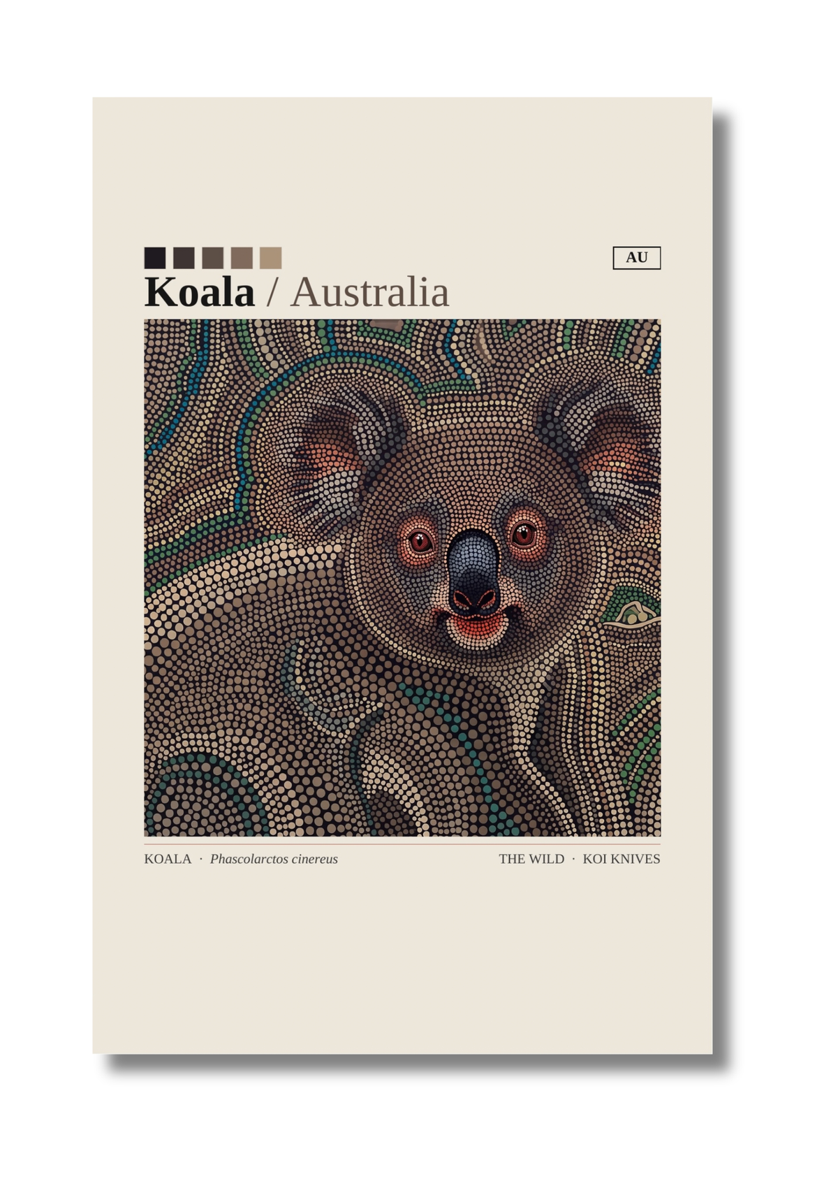 Koala art card by Koi Knives