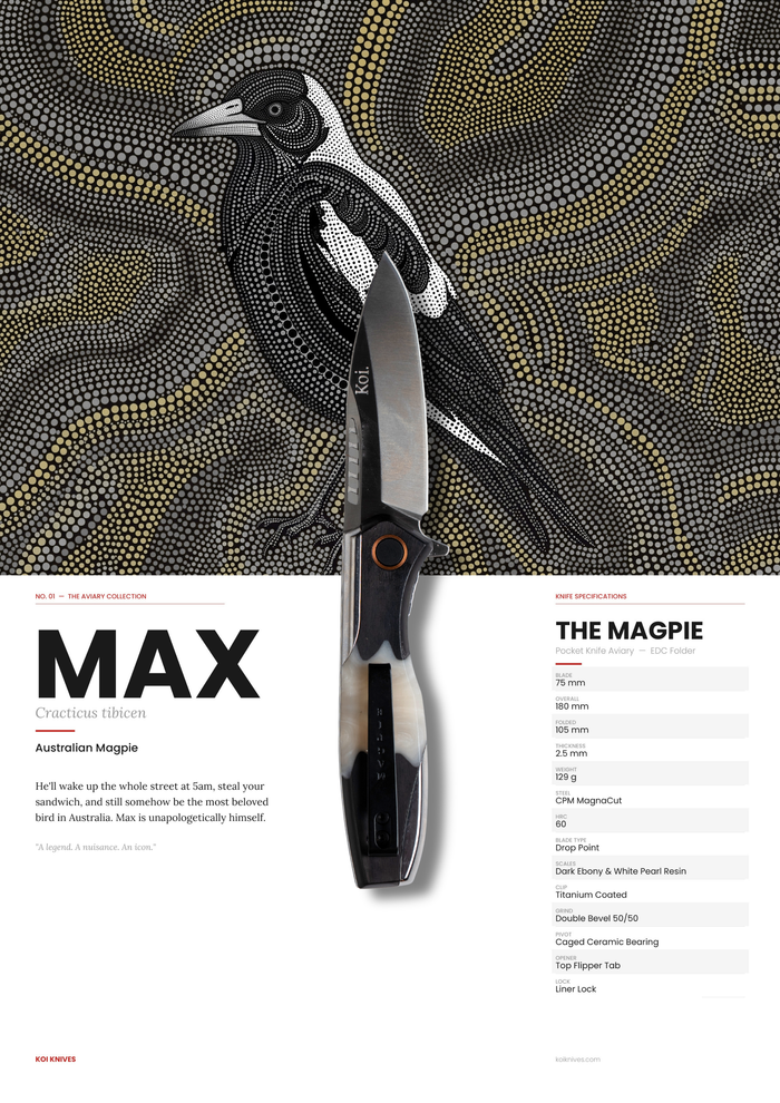 "Max" | The Magpie MagnaCut Steel Pocket Knife
