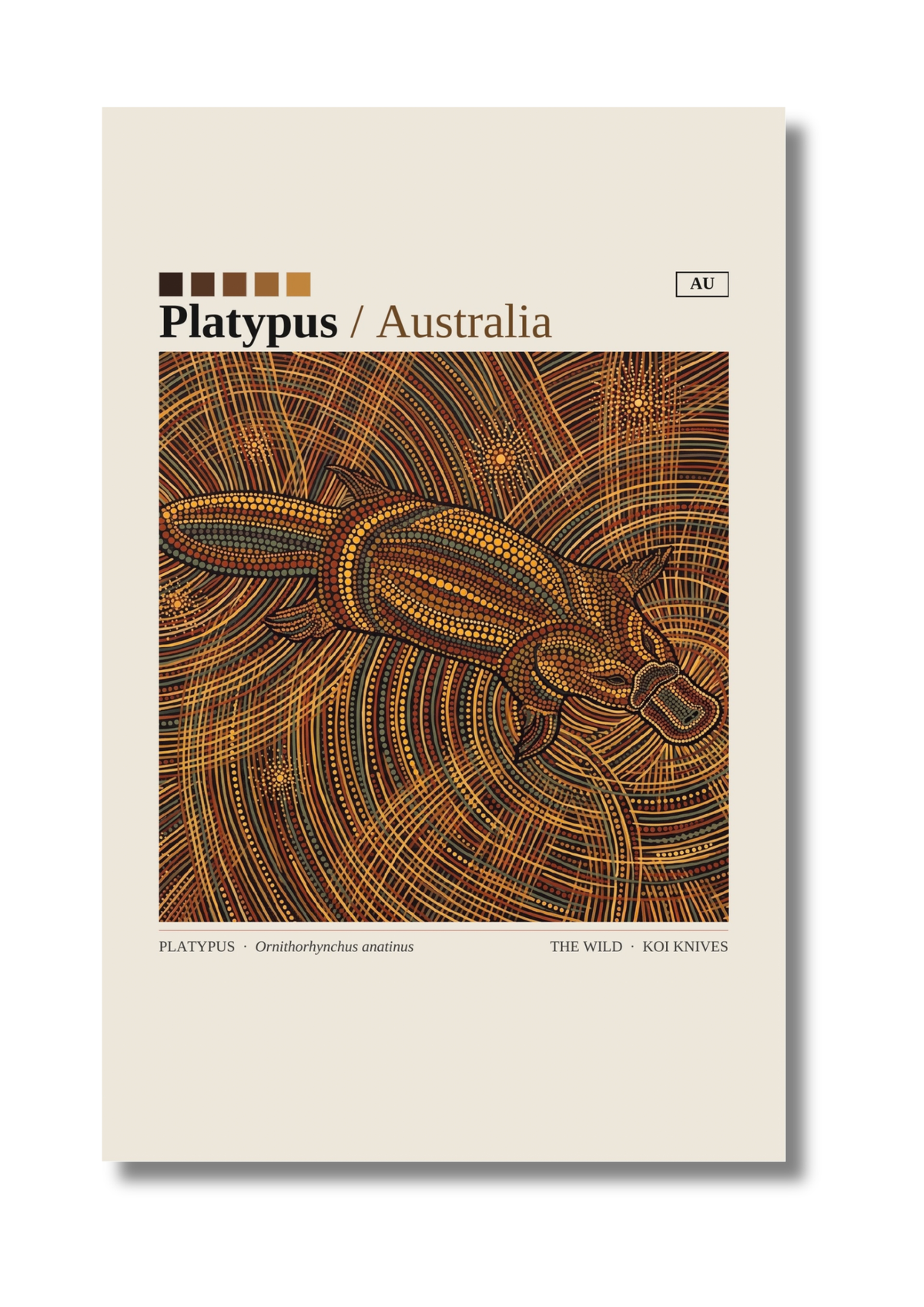 Platypus art card by Koi Knives