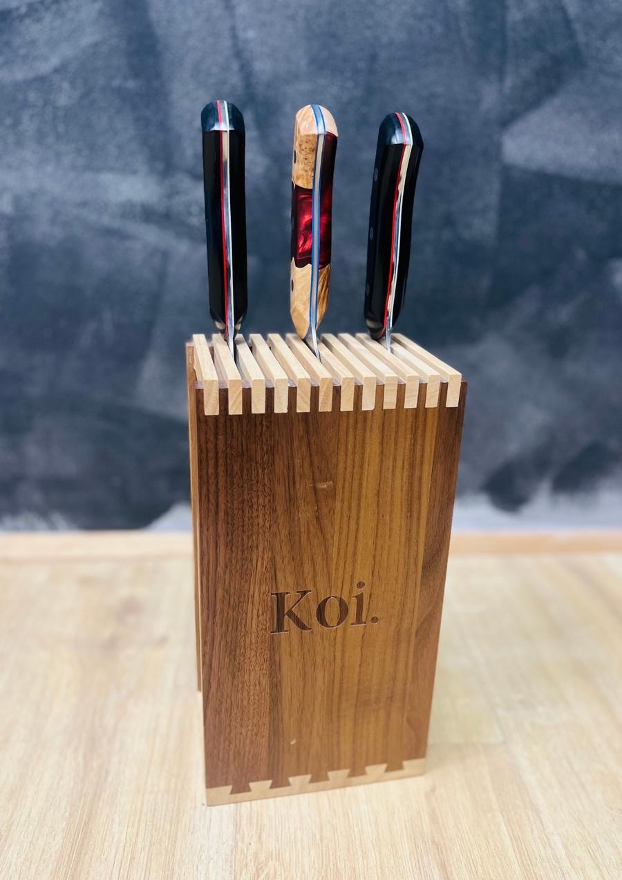 3 Piece Collection & Knife "Box" Rack - Koi Knives