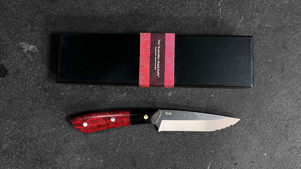 The Australian Steak Knife - Red Handle – Koi Knives
