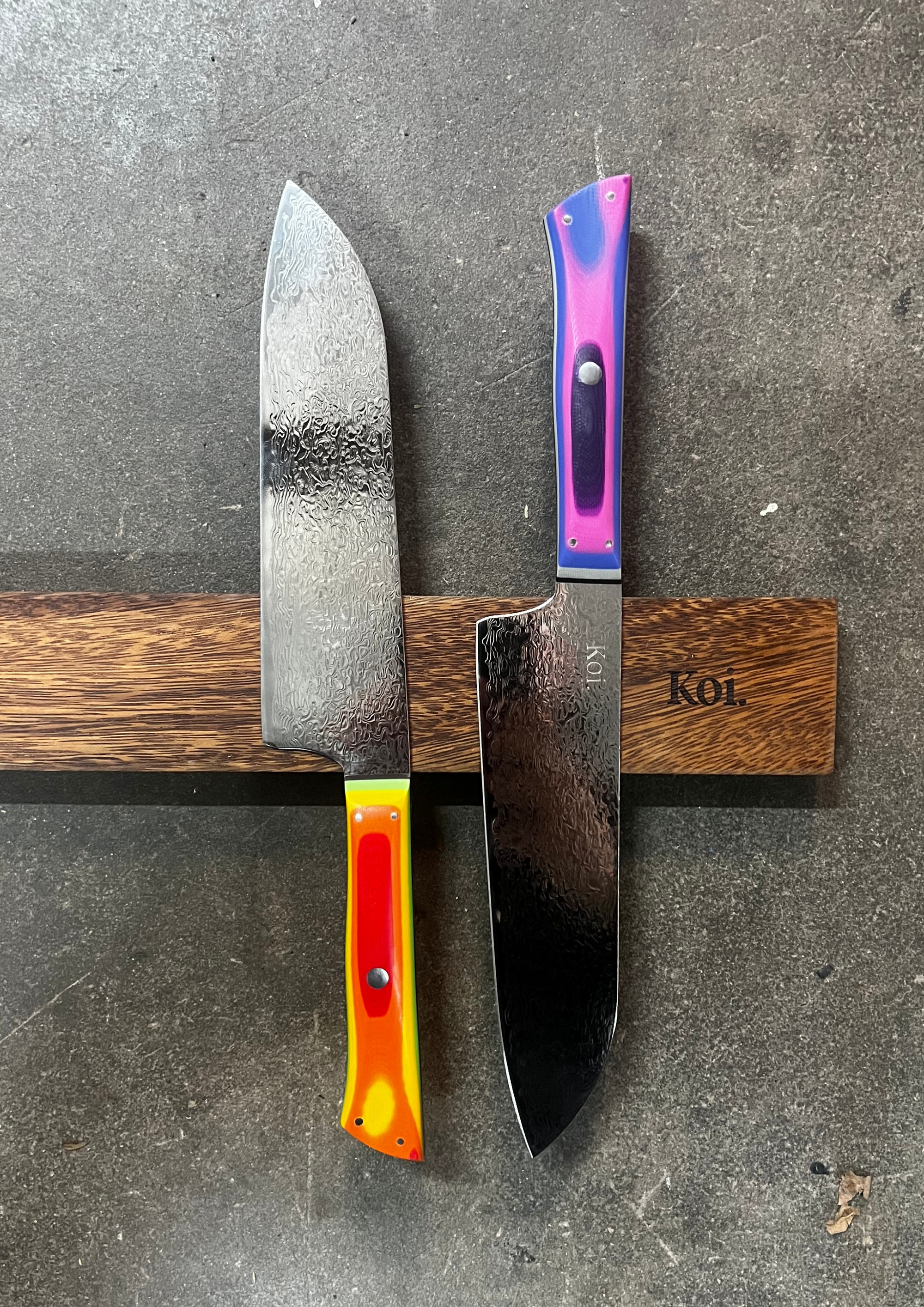 Santoku Multi-Purpose Knife | &quot;Three Virtues&quot; | Rainbow Collection - Koi Knives