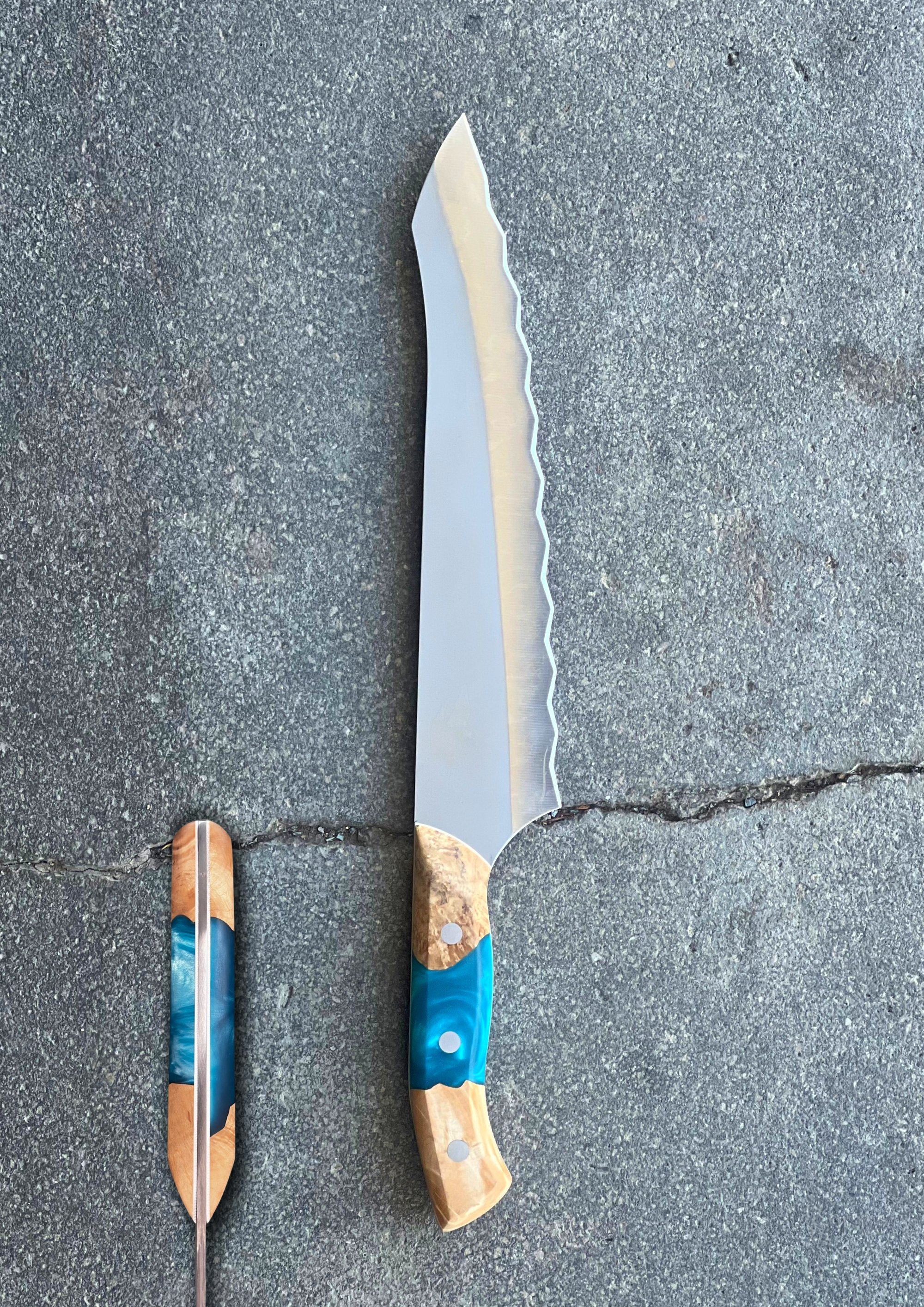 Australian Serrated Knife | &quot;The Croc&quot; Knife | Custom - Koi Knives