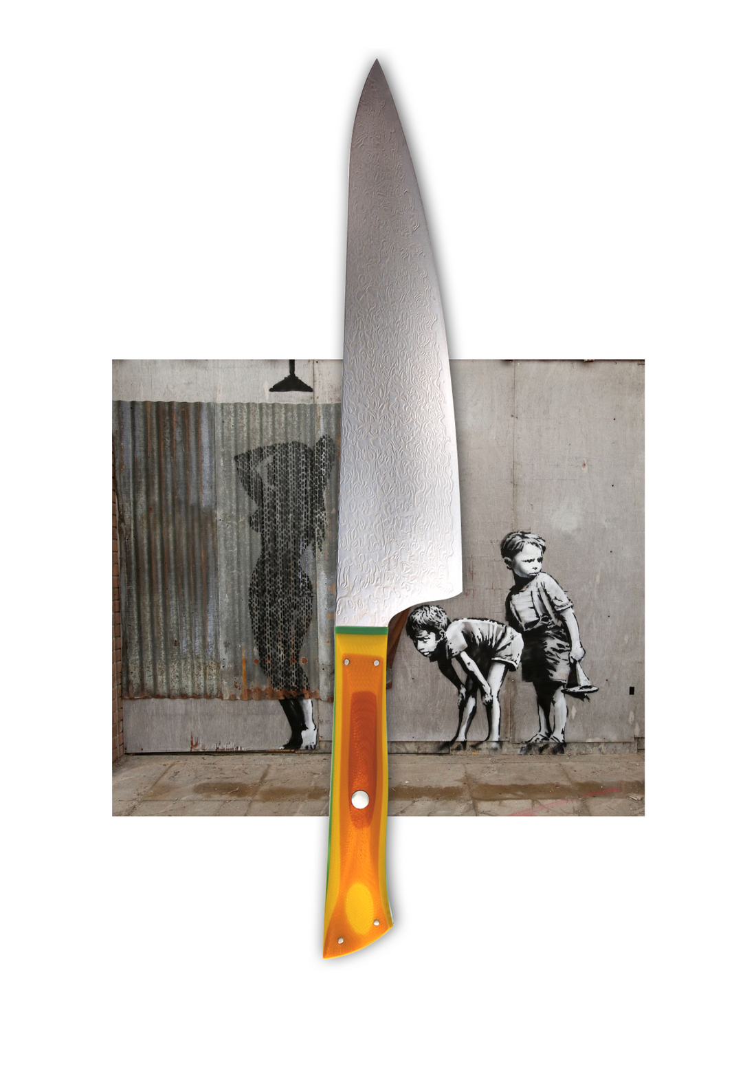 The Urban Gyuto (All Purpose) - Koi Knives - Rainbow Side 1