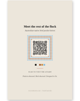 Back of the Australian White Ibis art card with QR code