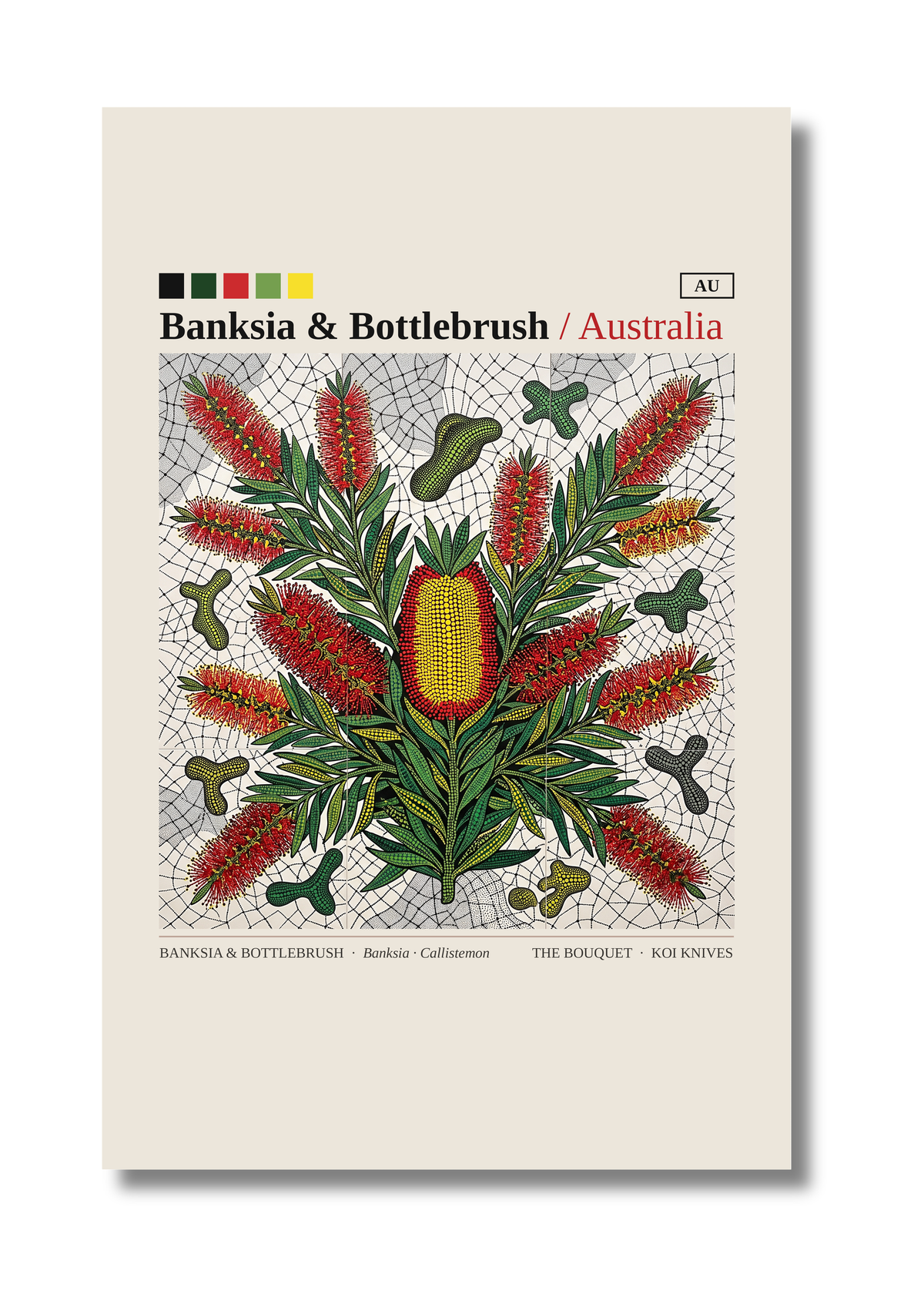 Banksia &amp; Bottlebrush art card by Koi Knives