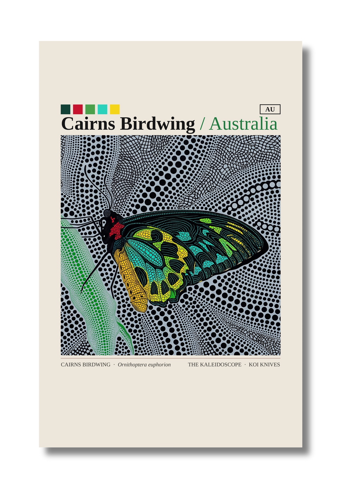 Cairns Birdwing art card by Koi Knives