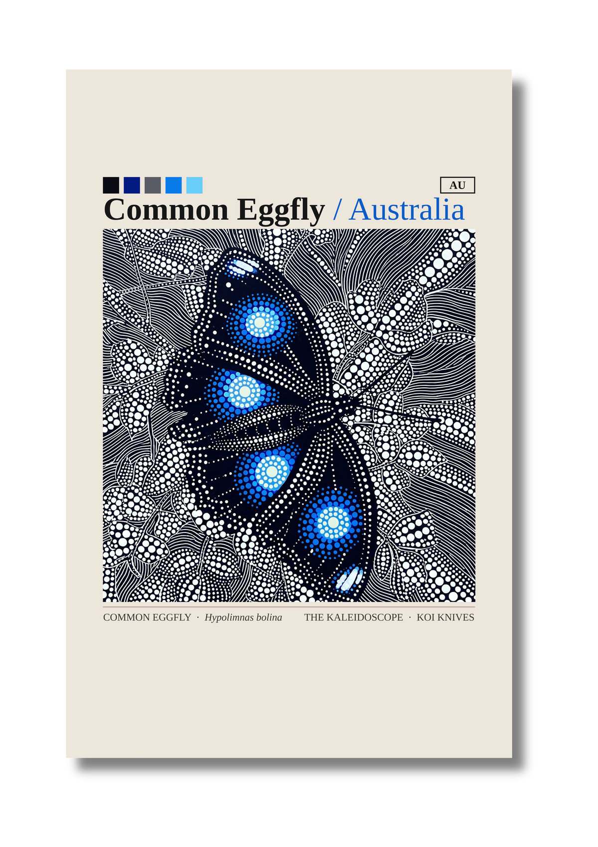Common Eggfly butterfly art card by Koi Knives