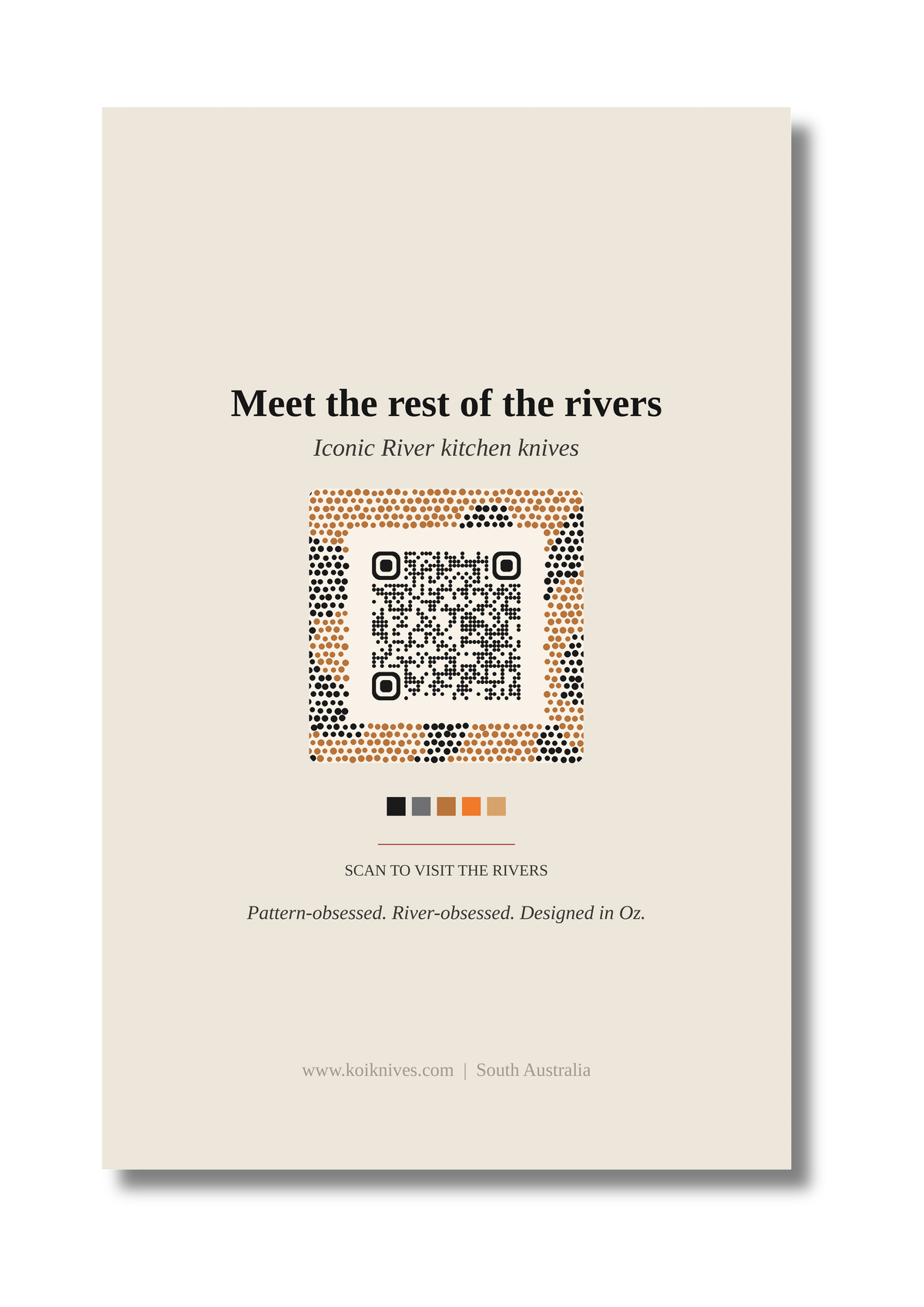 Back of the Cooper Creek art card with QR code