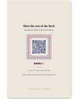 Back of the Crimson Rosella art card with QR code