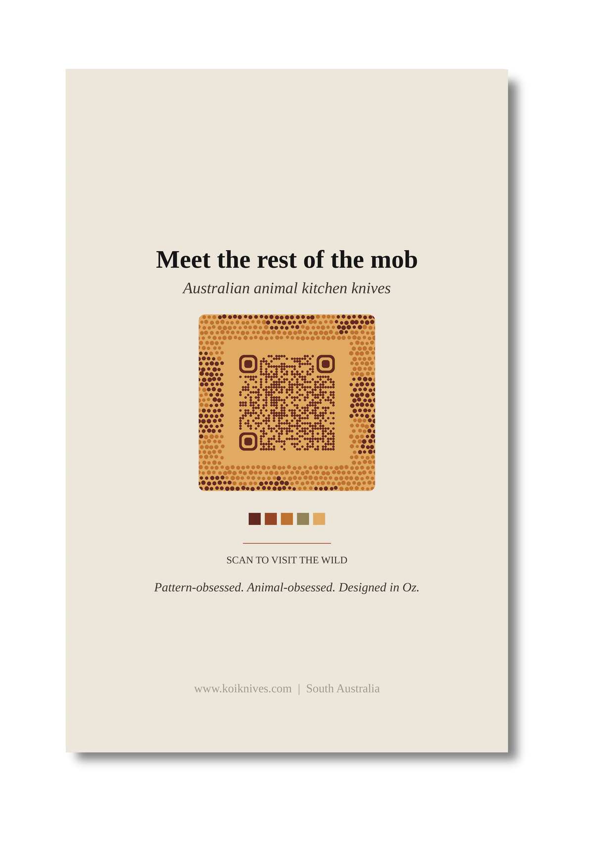 Back of the Saltwater Crocodile art card with QR code