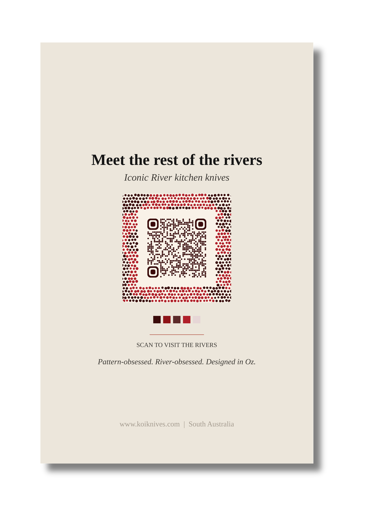 Back of the Darling art card with QR code