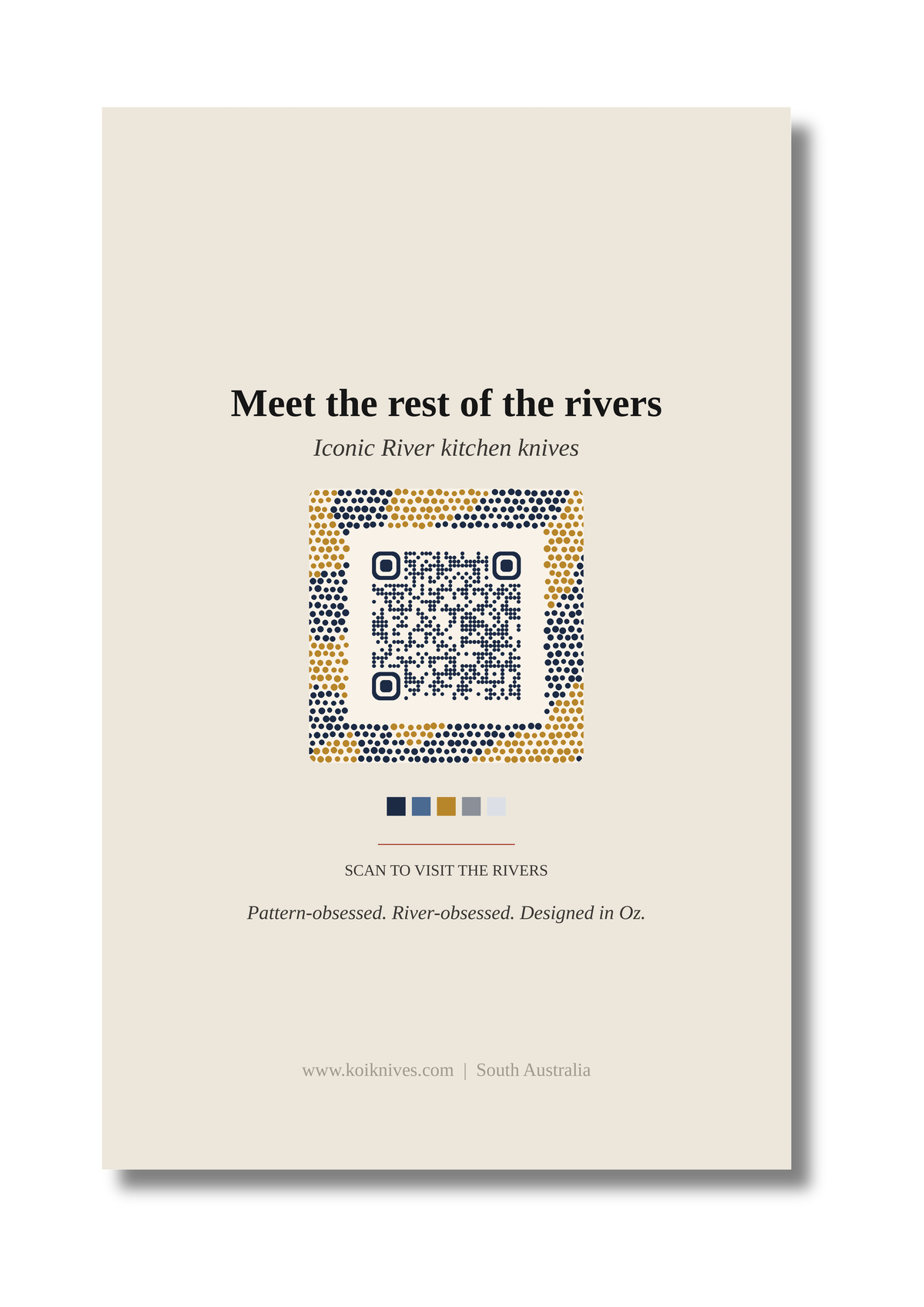 Back of the Derwent art card with QR code