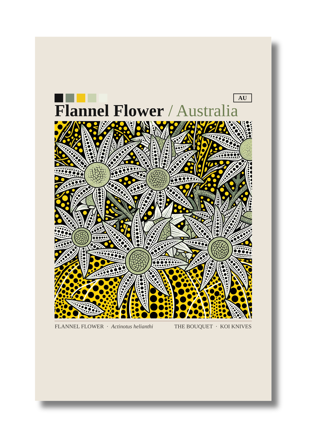 Flannel Flower art card by Koi Knives